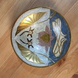 Vintage India enamel.‎ Scorpion/ copper/brass/metal/ decorative bowl.